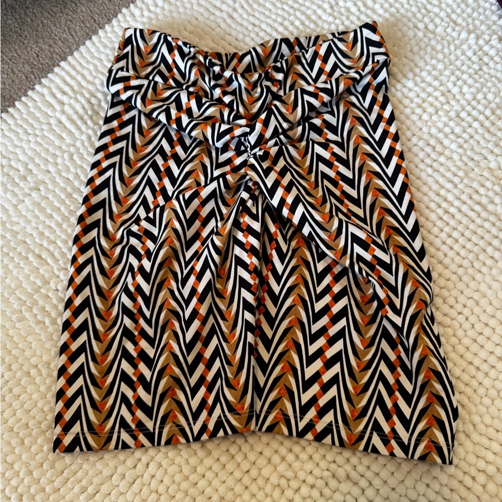 Vibrant Black and Orange Chevron Athletic Shorts